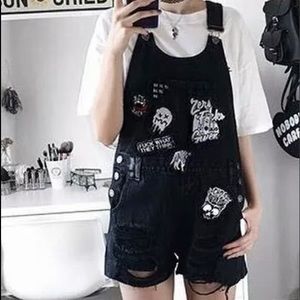 KILLSTAR Jinx patch black overalls